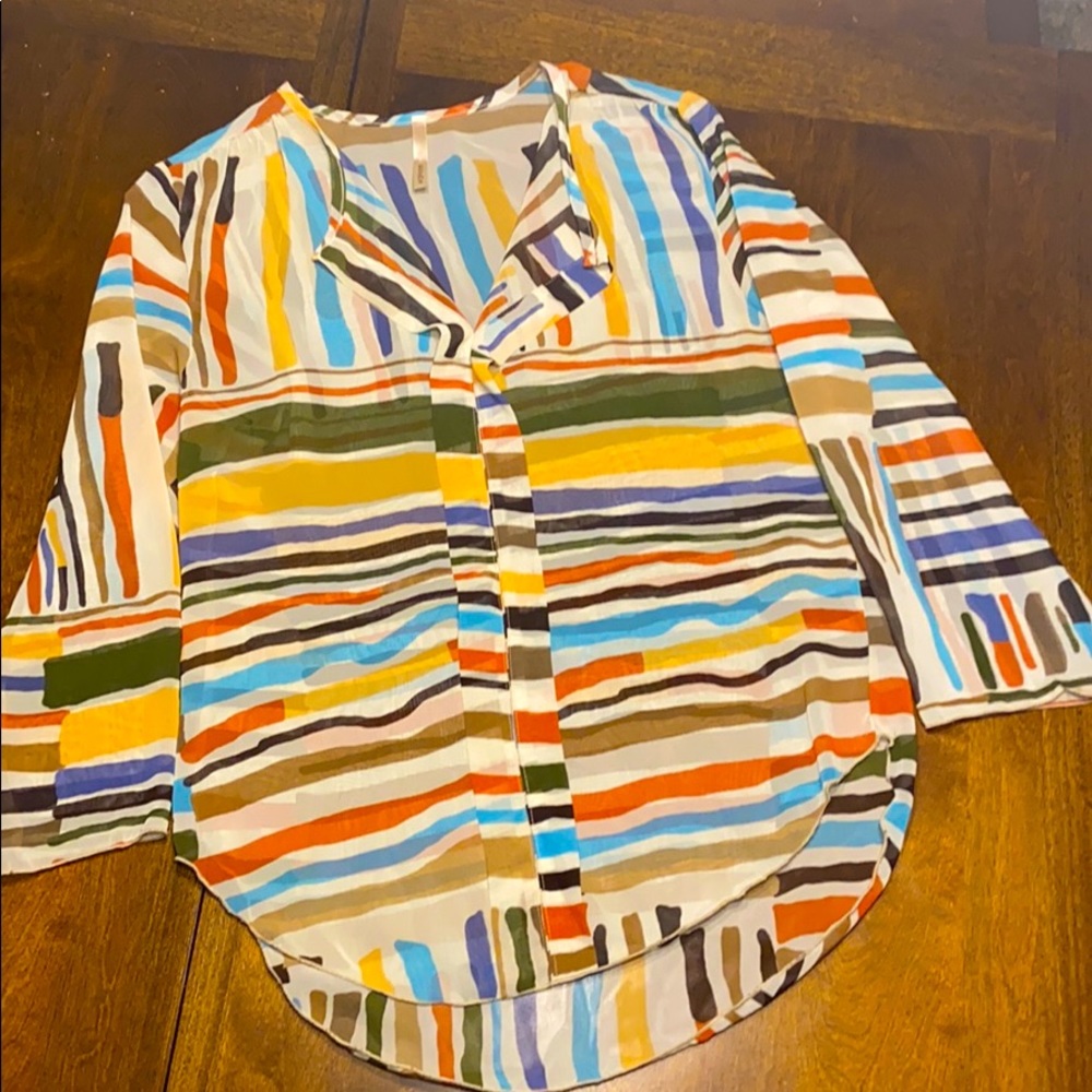 Poema Modcloth sheer blouse Size Lg